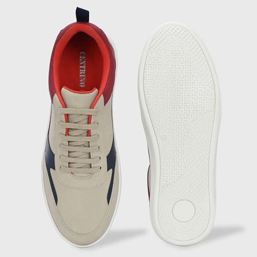 Image of Centrino Retro Sneakers for Men | Shoes for Man Stylish | Color Block Lace-Up Casual Canvas Walking Shoes | Cushioned Insole | Lightweight Comfortable Breathable | Anti-Skid | Trendy Mens Sneakers (6580)