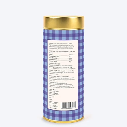 Image of Yummy in My Tummy by HUFT Snooze Time Chamomile & Lavender Dog Biscuits - 200 gm | Calming Gluten-Free Vegetarian Treats for Puppies & Adult Dogs | Crunchy & Healthy Snack for All Breeds Dogs