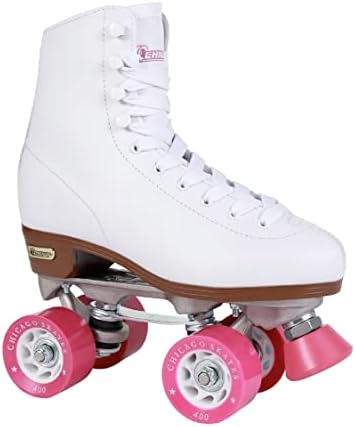 Chicago Women's Classic Roller Skates - Premium White Quad Rink Skates , White, 8