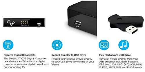 AT103B Digital Converter Box with Recorder + Free HDMI and Free 3ft iPhone Cable - Thumbnail 6