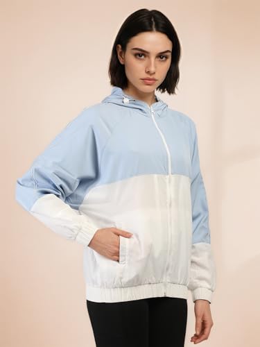 Image of CHKOKKO Sunscreen Jacket for Women Hooded Zipper Sports Jacket | UV Protection | Sun Protective | Lightweight Water Resistant | Riding Biker | Outdoor Travel Gym Running