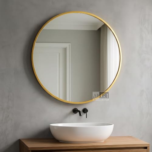 Vanity Round Wall Mirror I Metal Frame Mirror I Modern Design Gol...