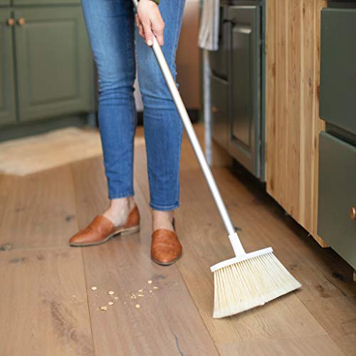 Image of Full Circle Clean Sweep Broom Made from Natural Bristles, White | Sustainable natural bristles sweep floors clean in the kitchen, bathroom & beyond