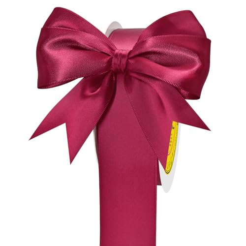 Image of Double Face Beauty Red Satin Ribbon 1-1 /2 inch X 50 Yards Polyester Beauty Red Ribbon for Gift Wrapping Very Suitable for Weddings Party Hair Bow Invitation Decorations and More