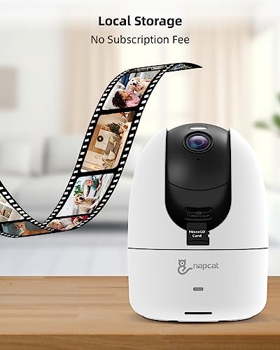 Napcat 4Mp Indoor Security Camera, Pan Tilt Cameras For Home Security, No Subscription Plug-In Wifi Baby Monitor Pet Camera, Auto Tracking, Human/Sound Detect, 2-Way Talk, Color Night Vision #TOP4