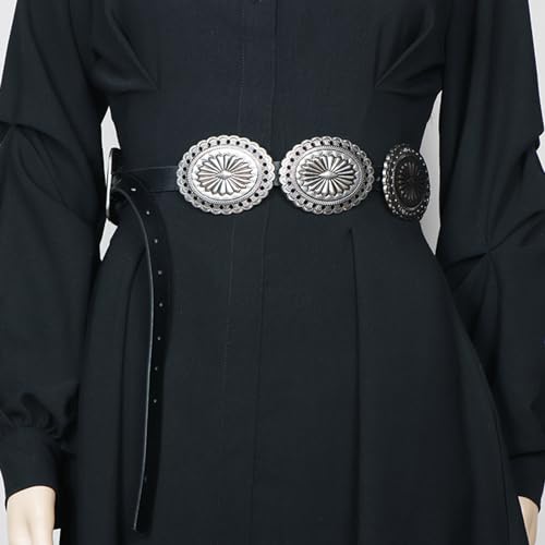 Ethnic Carved Floral Buckle Waist Straps PU Thin Belt Adjustable Coat Dress Male Ladies Thin Formal Waistband3