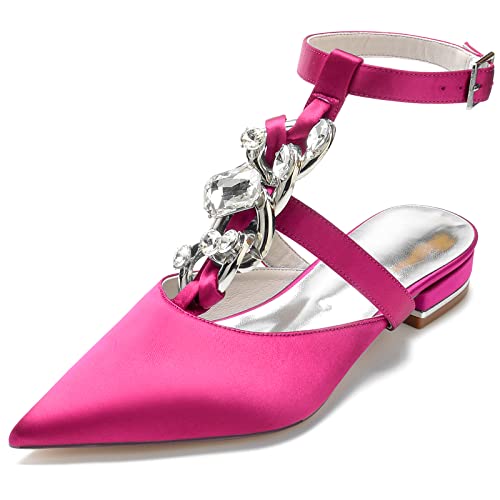 Chaussures de mariée confortables en satin avec petit talon de 2.5cm