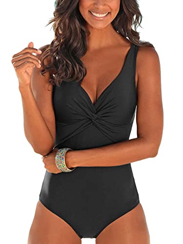 CheChury Traje de Baño de Una Pieza Mujer Sexy Bañadores Cuello en V Ropa de Baño Push Up Trajes de Una Pieza Control del Vientre Monokini Verano Bañador Reductor Ropa de Playa Tallas Grandes