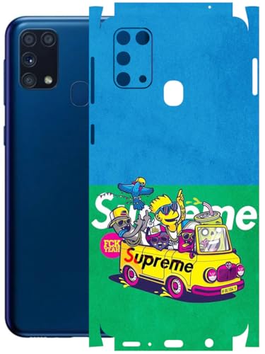 Image of AtOdds - Full Body Back Screen Guard Protector Film - Lamination Wrap Skin Sticker Compatible with Samsung Galaxy M31 | Scratchproof Matte Finish (Simps)