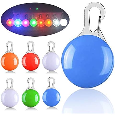 JOYJULY Cat Dog Led Light Collar Clip,6 Pcs Waterproof Pet LED Light Dog Collar Lights with 3 Flashing Modes,Night Walking Light Up Dog Collars Visibility & Safety For Your Dog(6 Extra Batteries) Cover