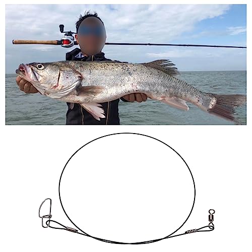 VGOL 30PCS Fishing Wire Leaders 45kg/100lb 50cm/19inch Stainless Steel Anti-Bite Fishing Lure Wire Leader Rigs with Swivels and Snaps for Outdoor Fishing - Image 3
