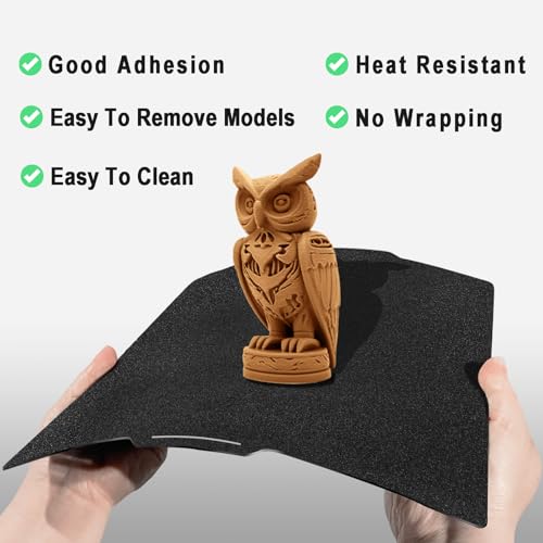 TIOPY Glatte PEI+Texturierte PEI Bambulab Build Plate 257x257mm, 3D Doppelseitige Druck Federstahl für Bambu Lab X1 X1C X1E P1P P1S P2S A1, 257x257mm Textured Druckplatte, Schwarz