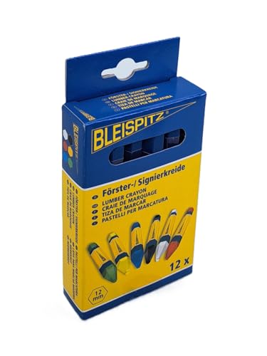 Greenstar 10168 Boîte de 12 Craies de marquage forestière Bleue 120 x 12 mm