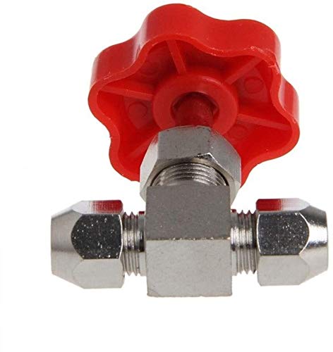 Raccordi filettati Valvola a spillo con diametro esterno 1Pc 6mm/8mm/10mm, valvola a spillo con tappo in ottone nichelato tubo durevole, convertitore rubinetto collegamento filettato (dimensioni : 6mm