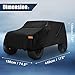 X AUTOHAUX SUV Car Cover Fit for Jeep Wrangler JK JL 2 Door 2007-2021 Outdoor Waterproof Sun Rain Dust Wind Snow Protection 210D Oxford Black
