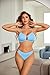 Avidlove Avidove Sexy Lingerie for Women Stretchy Lace Bra and Panty Set Two Piece Sheer Bralette Light Blue X-Large