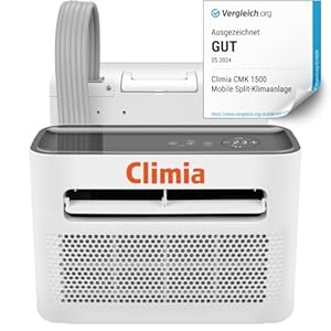 Climia CMK 1500 Note “Gut” op vergelijking org-airconditioning voor caravans tot 15 m², Split airconditioning voor camper camping. 5000 BTU/h, airco voor ontvochtigen, energieklasse A