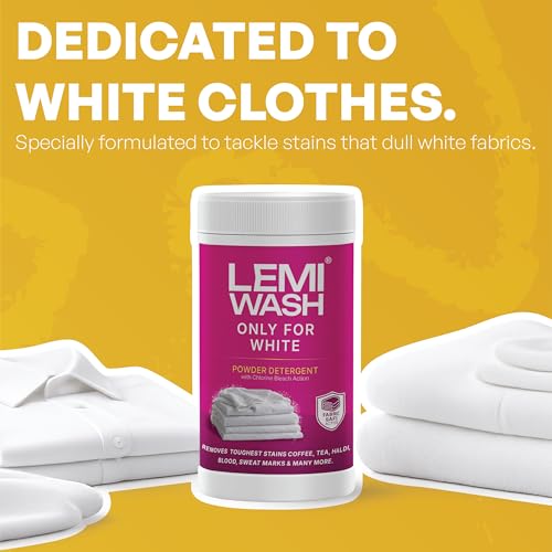 Image of Only for White Fabric Detergent Powder 500g - Brightening & Whitening Detergent, Prevents Dullness, Fading & Yellowing on White Clothes
