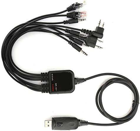 Goshyda Cavo di Programmazione, Cavo di Programmazione per Chip CH340 USB 8 in 1, per Kenwood/QuanShengcn/Tyt/Motorola Radio