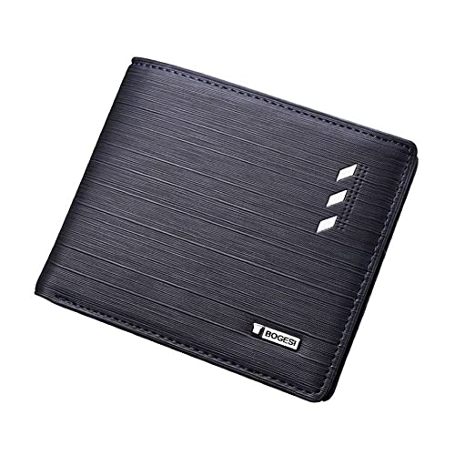 BAELLERRY Carteira Masculina Slim de Bolso Impermeável para Cartões Cédulas e Documentos Fina com Acabamento de Primeira Linha em Couro PU com Detalhes Exclusivos Diversos Compartimentos Original