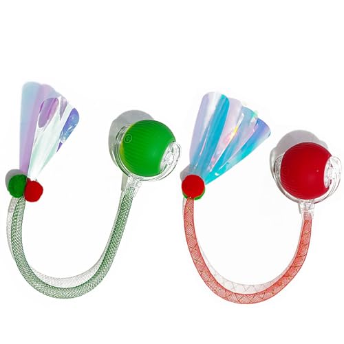 JinRui-T 2 PCS Interactive Cat Toy Rolling Ball with Tail Chewie Viral Dog Ball, Smart Automatic Rolling Pet Balls,Automatic Moving Electric Cat Toy