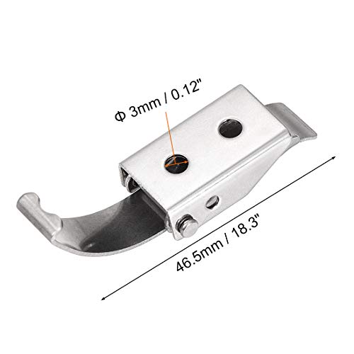 Image of uxcell 1.83-inch SUS304 Stainless Steel Draw Toggle Latch with Spring-Steel Hook - 3 Pcs