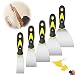 5 Pièces Couteau à Enduire, Jeu de Spatules en Acier Inoxydable, Spatule Peinture, Spatule Platre, Spatule Bricolage avec Manche en Plastique, Grattoirs à Mastic, 25mm, 50mm, 75mm, 100mm, 150mm