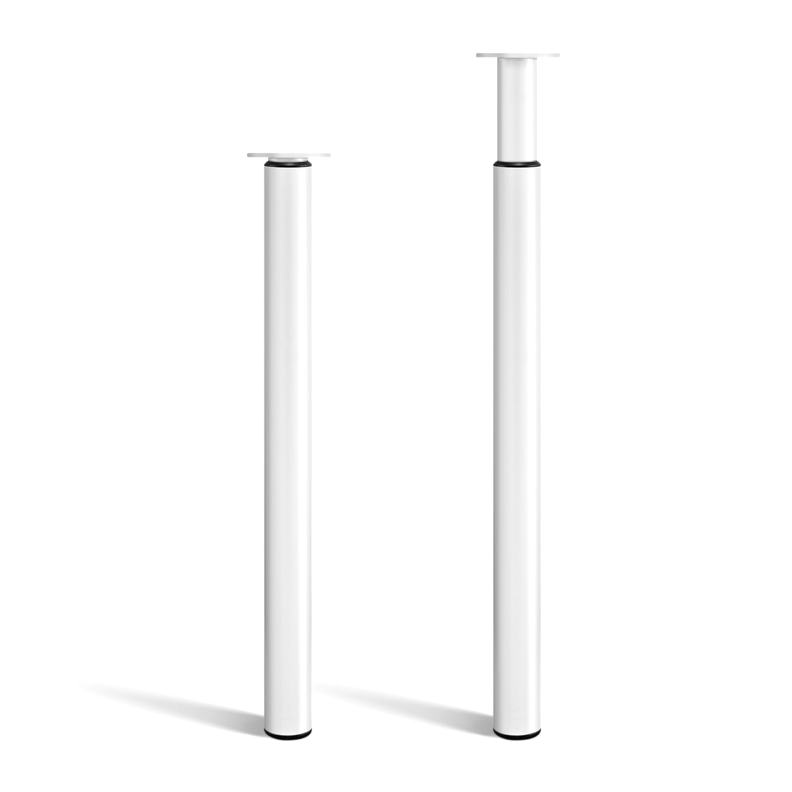 CROWNSHOP 2PCS Table Legs, Adjustable Metal Breakfast Bar Leg, 71-110 cm Height, 60 mm Diameter, Folding Design for Kitchen Worktop, Dining Table (White, 2PCS) — image 1