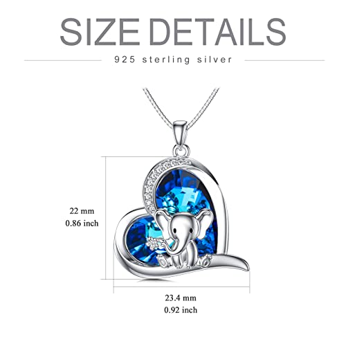 Elephant Necklace 925 Sterling Silver Elephant Crystal Pendant Necklaces Elephant Jewelry Gifts for Women Girls Children4