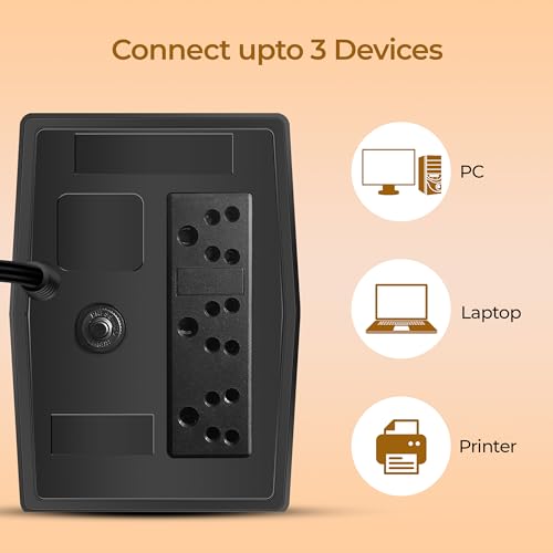 Image of Foxin 1000VA /600W UPS - Uninterrupted Power Supply with Overload Protection, Auto Restart, Generator Compatible, Cold Start & AVR | Ideal for Home PC, Gaming Computer, Laptop | BIS Certified