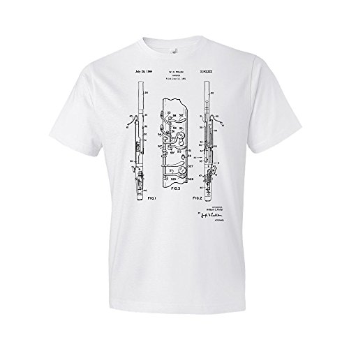 Bassoon T-Shirt, Bassoon Player Gift, Orchestra Tee, Bassoon Blueprint White (3XL)