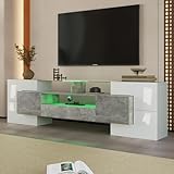 Style Moderne et Élégant : Ce meuble TV apportera une touche d'élégance à votre salon avec son design moderne qui se mélange harmonieusement à tous les styles d'intérieur — idéal pour les amateurs de décoration contemporaine