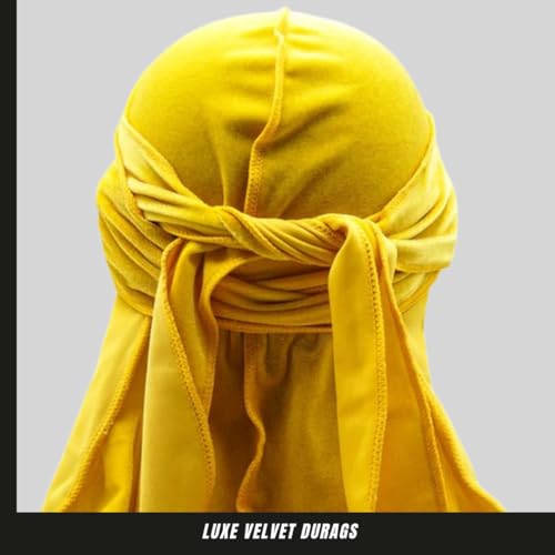 Essential Aura Premium Luxe Velvet Soft Silk Lining Durag/for Men & Women/for Long- Lasting Waves & Styles/Long Straps (Yellow) by Essential Aura - Used condition - Image 8