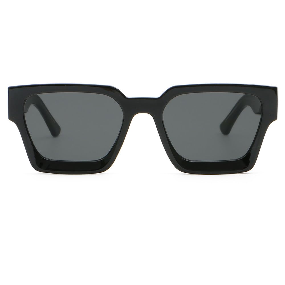 Gafas de sol cuadradas de acetato retro para mujer, estilo veraniego, con protección UV400, grandes, unisex, color negro y marrón