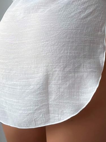 Cubierta de bikini holgada para mujer talla L blusón transparente de playa 4