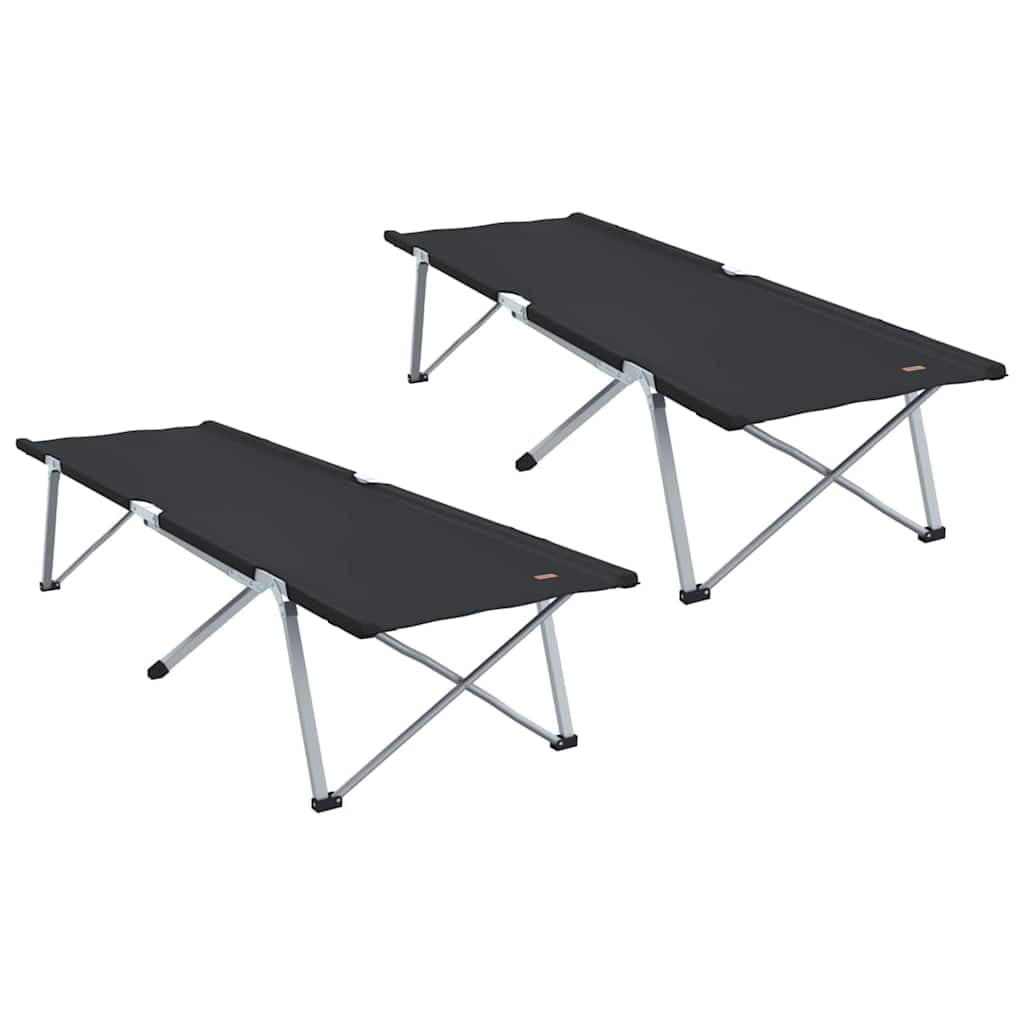 Generisch Klapp Schlafbett fürs Camping 2 pcs Schwarz Oxford und Stahl,Sportartikel,Outdoor-Aktivitäten,Camping Wandern,Camping-Möbel,Feldbetten-42003123