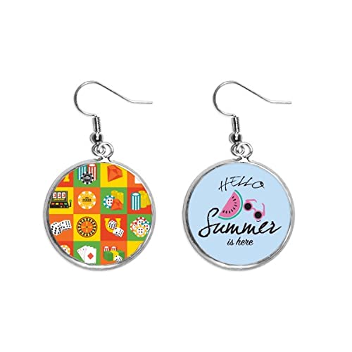 Pendientes de sandía ligeros que no pesan en el lóbulo con ilustración decorativa de verano