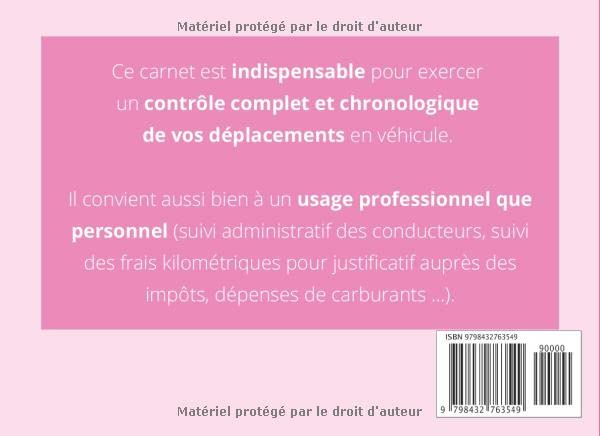 Image secondaire de Carnet de Suivi Kilométrique pour Véhicules Professionnels et Personnels
