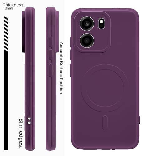 Image of Pikkme Back Cover for OnePlus Nord CE 6 5G Soft Matte Silicone Mag-Safe Design (Mag-Safe Not Support) Camera Protection | Slim Fit Bumper Cover (Purple)