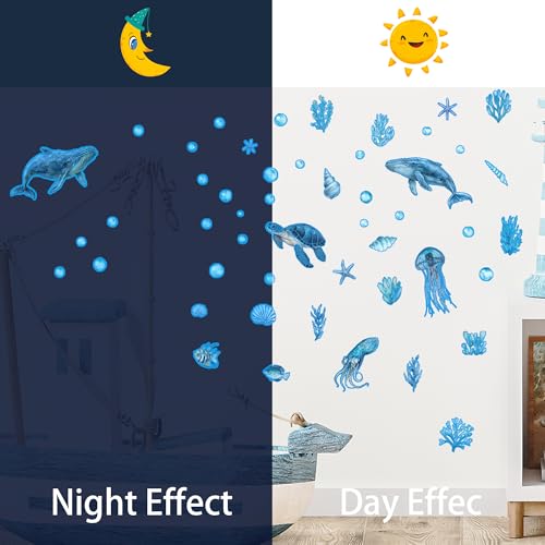 Vinilos Decorativos Glow Whale para Pared 2 Hojas miniatura 2