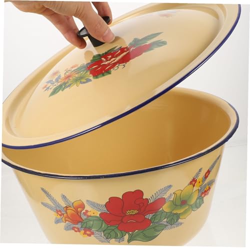 Marmite en émail polyvalente 28cm à grosse capacité de cuisson saine - 6
