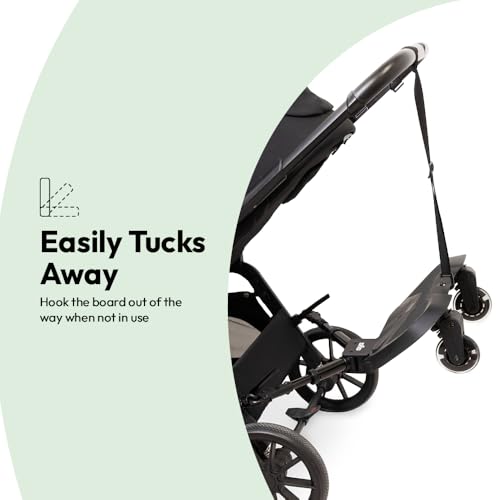 Aya EasyRide Universal Buggy Board with Seat – 2-in-1 Ride-On Board for Toddlers | Fits Most Strollers & Pushchairs | Non-Slip Platform + Suspension Wheels (Graphite) - Image 4