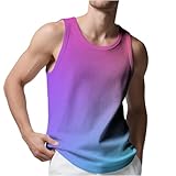 Mens Lightweight Tank Tops Beach:Fashion Knit Loose Fit Sleeveless Shirts Basic Gym Running Tees Summer Outfits(Hot Pink,5X-Large)