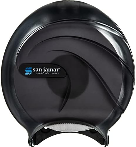 San Jamar Oceans Plastic Single Jumbo Bath Tissue Dispenser, 3.25" Core, Black Pearl