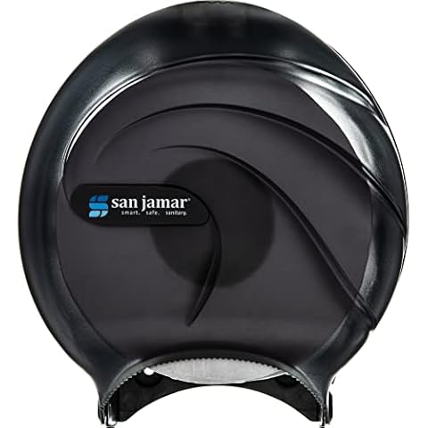 San Jamar Oceans Plastic Single Jumbo Bath Tissue Dispenser, 3.25" Core, Black Pearl, 1 Count (Pack of 1) Cover