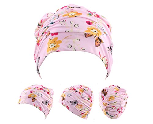 Bonnet de bain de natation robuste en silicone haute qualité rose