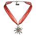 Alpenflüstern Bavarian Rhinestone Edelweiss Necklace (red) - Traditional German Dirndl, Lederhose Jewelry