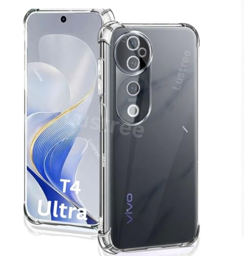 Image of Lustree Compatible with vivo T4 Ultra 5G Back Cover| Clear + TPU Case with 4 Corner Air Cushion Protection & Camera Protection | Slim& Stylus Cover for vivo T4 Ultra 5G