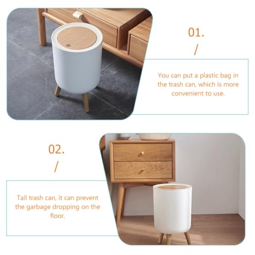 Tofficu basura ABS plástico 7L oficina hogar blanca miniatura 6