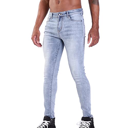 Skinny Stretch Jeans for Men Casual Regular Fit Straight Leg Denim Pants Classic Distressed Vintage Jean Trousers 5